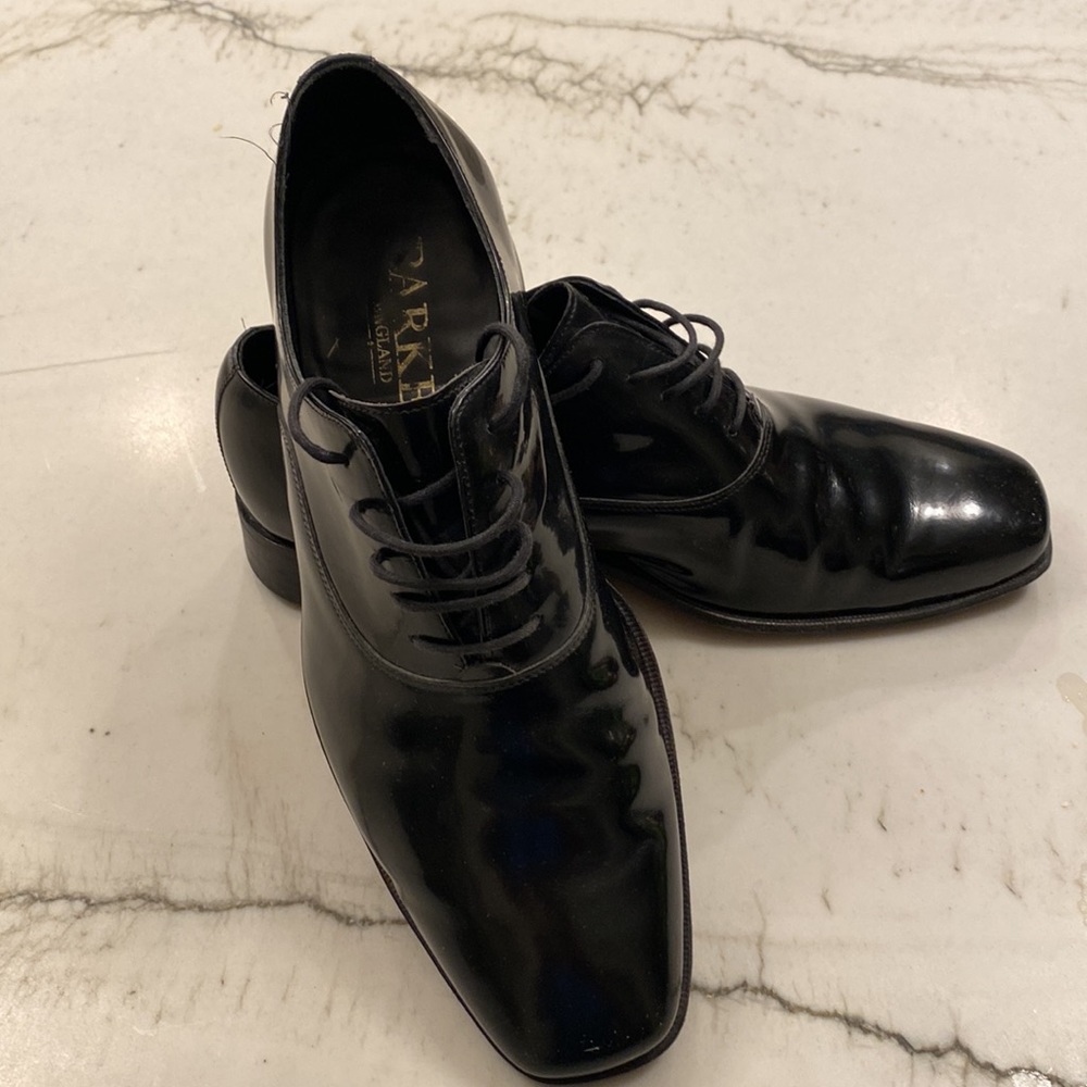Black Leather Patent Shoes - Barker - UK 7 1/2 US 8 1/2